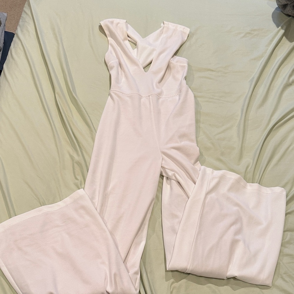 Lulu's Cream Sleeveless Wide-Leg Jumpsuit